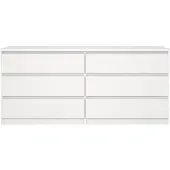Ebuy24 Naia kommode 6 lades wit.