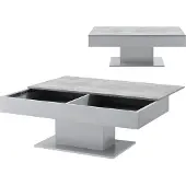 En.casa Salontafel 'Lünen' met 2 opbergvakken, afmetingen 40 x 110 x 60 cm, betonlook / grijs