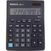 MAUL Bureaurekenmachine MXL 12 LCD-scherm 1-regelig, 12 cijfers Solar Batterij 20.5 x 15.5 x 3.5 cm zwart