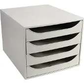 Exacompta Ecobox Office ladeblok grijs (4 laden)