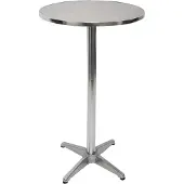 MCW Aluminium bartafel + bistrotafel, in hoogte verstelbaar 70/110cm, Ø=60cm ~ inklapbaar