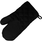 Douceur D`Interieur Ovenhandschoen met silicone grip zwart zwart Siliconen Ovenwanten