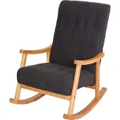 MCW Schommelstoel -K10, schommelstoel Relaxstoel MVG ~ stof/textiel donkergrijs, frame bruin