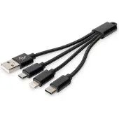 Digitus Mobiele telefoon, Apple iPad/iPhone/iPod, Laptop Laadkabel [1x USB-A - 3x ] 0.15 m