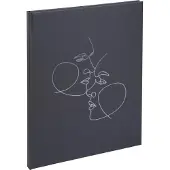 Exacompta gastenboek Art Black 22x27 cm, 100 pagina's Clairefontaine, zilverkleurig gesneden, kunstlederen reliëf, transparante doos