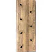 Haku wandkapstok, staand en liggend formaat, 7 haken, elk met een draagvermogen van 3 kg, B 800 x D 50 x H 300 mm, hout/metaal, licht eiken decor/zwart