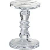 Hortus Kandelaar/kaarshouder leti glas transparant s 13x13x19 cm Jolipa
