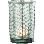J-Line Windlicht visgraat glas groen/zilver large