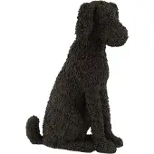 J-Line Hond Max Zittend Poly Zwart - 49 x 31 x 17 cm - 3.41 kg
