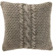 J-Line Cushion knitted+braid cotton washed grey