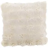 J-Line kussen wave polyester ivoor 45x45x18cm