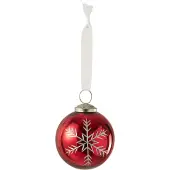 J-Line Kerstbal glas rood small