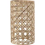 J-Line Windlicht candice glas/riet naturel large