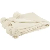 J-Line Plaid pompom polyester licht beige