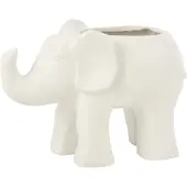 J-Line Bloempot olifant klei wit