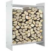 vidaXL Haardhoutrek 80x35x100 cm gehard glas wit