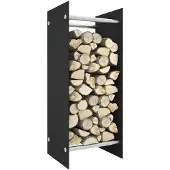 vidaXL Haardhoutrek 40x35x100 cm gehard glas zwart
