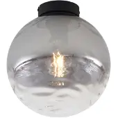 QAZQA Design Plafondlamp Zwart met Rookverloop Glas - Pillon