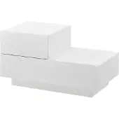 En.casa Nachtkastje Sebokeng links met lades 38x70x35 wit mat