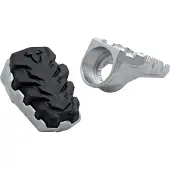 SW-Motech EVO voetsteunset - Zilver/zwart. Aprilia, BMW, Suzuki modellen.