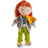 Haba Soley 12" zachte pop met rood haar, geborduurd gezicht, afneembare broek en jas - machinewasbaar voor kinderen vanaf 18 maanden