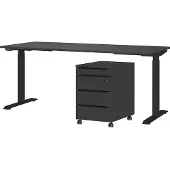 Germania Kantoormeubelset Milaan, incl. bureau (elektrisch. in hoogte verstelbaar) & kastje op wieltjes (2-delig)