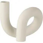 J-Line Kaarsenhouder Torsie 1 Candle Keramiek Wit