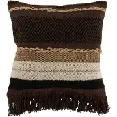 J-Line kussen etnic katoen /zwart/beige 45x45x4cm