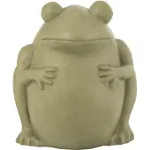 J-Line Bloempot frog klei groen large