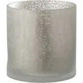 J-Line Windlicht cilinder craquele glas grijs large