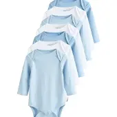 Next Rompertje/body blauw / wit