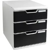 Exacompta module de classement modulo, 3 tiroirs, noir noir