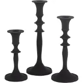 J-Line set van drie kaarshouder klassiek aluminium 9x9x23.5cm