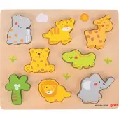 Goki Puzzel: WILDE DIEREN 28,5x23,5x1,8cm, 8-delig, hout, 2+