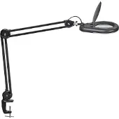 MAUL MAULviso LED loeplamp, zwart, hoogte 50 cm, klem, zwart, Werkkamer / Kantoor, metaal, Modern, Klemlamp