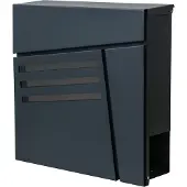 MCW Brievenbus -B28, brievenbus voor wandmontage Brievenbus Krantenvak, poedercoating ~ antraciet