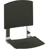 Keuco Plan Care - Douchezitje 31x36 cm, met rugleuning, zwart/chroom 34982010037