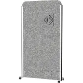 MAUL Verrijdbaar wandsysteem MAULcocoon Akustik, B 1000 x H 1800 mm, donkergrijs oppervlak, zilver