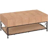 Mendler Salontafel -N30, woonkamertafel sofatafel bijzettafel, plank massief hout MDF, 51x120x61cm