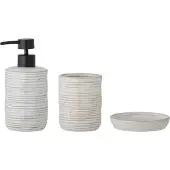 Bloomingville Winta Zeepdispenser Set, Natuur, Steengoed