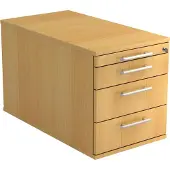 Hjh OFFICE PRO SIGNA TC30 RE - Rolcontainer Beuken Hout met 3 lades Rail handvat (kunststof)