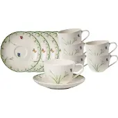 Villeroy & Boch Kaffeetassen mit Untertassen Colourful Spring 230 ml Set van 6