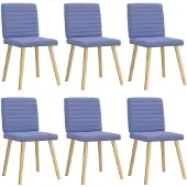 vidaXL Eetkamerstoelen 6 st stof jeansblauw