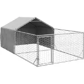 Super Merchant Hondenkennel met ren 5x2x1,5 m gegalvaniseerd staal