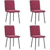 vidaXL Eetkamerstoelen 4 st fluweel wijnrood