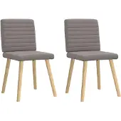 vidaXL Eetkamerstoelen draaibaar 2 st stof taupe