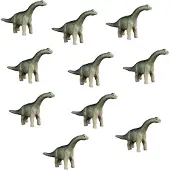 BULLYLAND 10x Mini Brachiosaurus - 4cm dinosaurus - taarttoppers/speelfiguurtjes - Kunststof