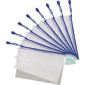 Tarifold opbergtas met ritssluiting A5 - 235x165mm - PVC - blauw - pak 8 stuks
