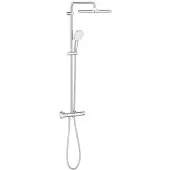 GROHE Tempesta 250 Cube Regendoucheset - hoofddouche 25cm - vierkante handdouche - 2 straalsoorten - met thermostaatkraan - chroom