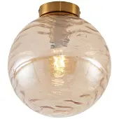 QAZQA Design Plafondlamp Messing met Amber Fade Glas - Pillon